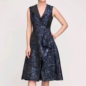 Kay Unger Lottie Midi Dress Dark Midnight Size 6 NWT